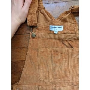 American Apparel Siena brown corduroy overall skirt